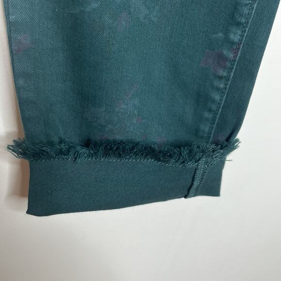 LOFT Modern Skinny Floral Print Jeans Teal Womens 14 Boho Western Forest Fairy - Picture 2 of 7